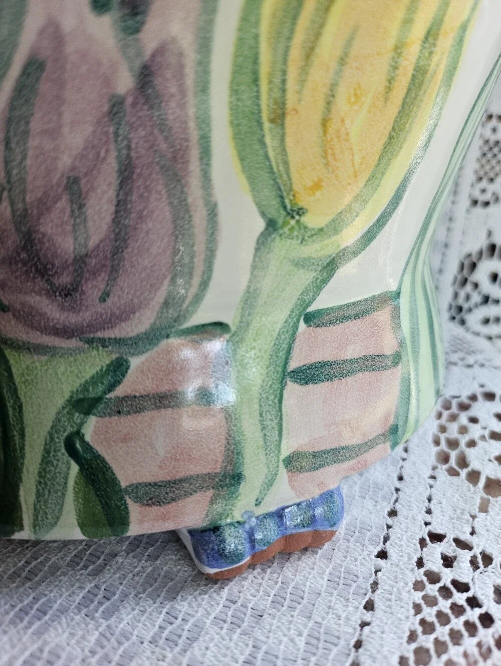 Vintage Ceramic Foral Flower Frog Bowl